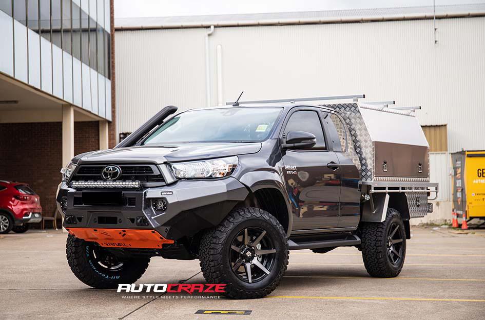 TOYOTA HILUX N80 4WD AVALANCHE MACHINED FACE MATTE BLACK DARK TINT